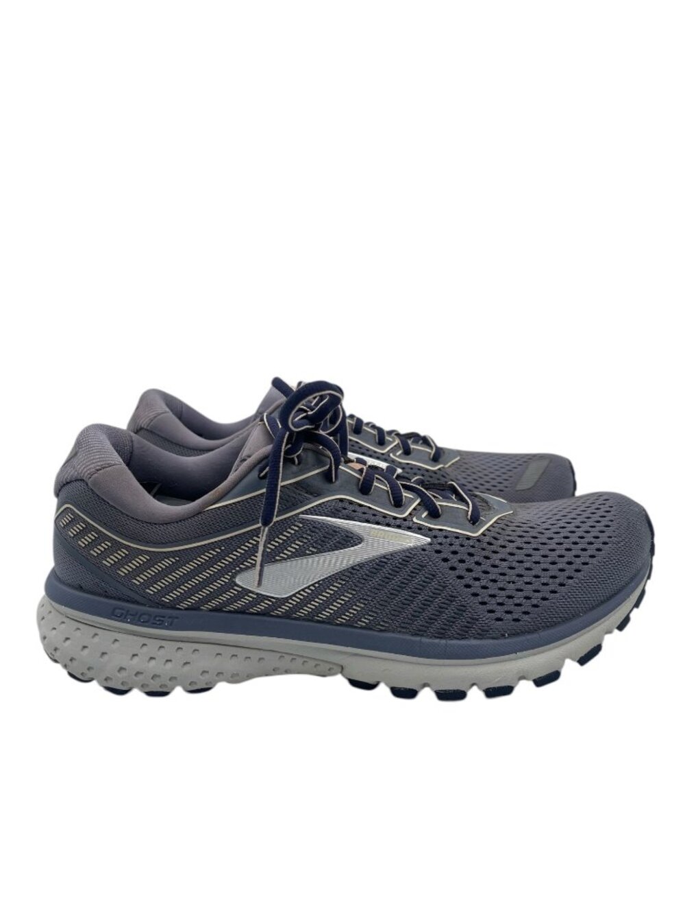 Brooks Womens Ghost 12 1203051B086 Gray Purple Running Shoes Sneakers Size 10.5B